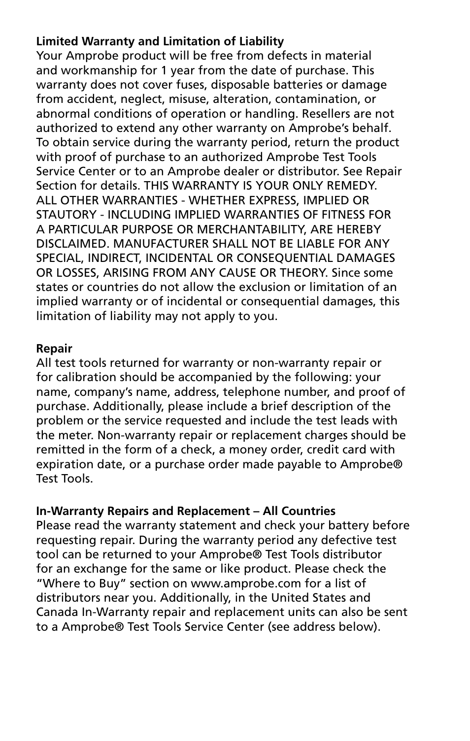 Amprobe 5XP-A 15XP-A 35XP-A User Manual | Page 6 / 126