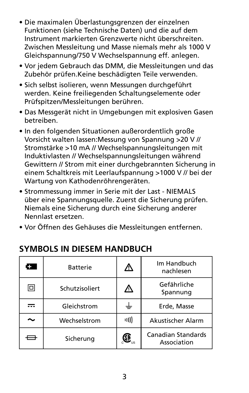 Symbols in diesem handbuch | Amprobe 5XP-A 15XP-A 35XP-A User Manual | Page 84 / 126
