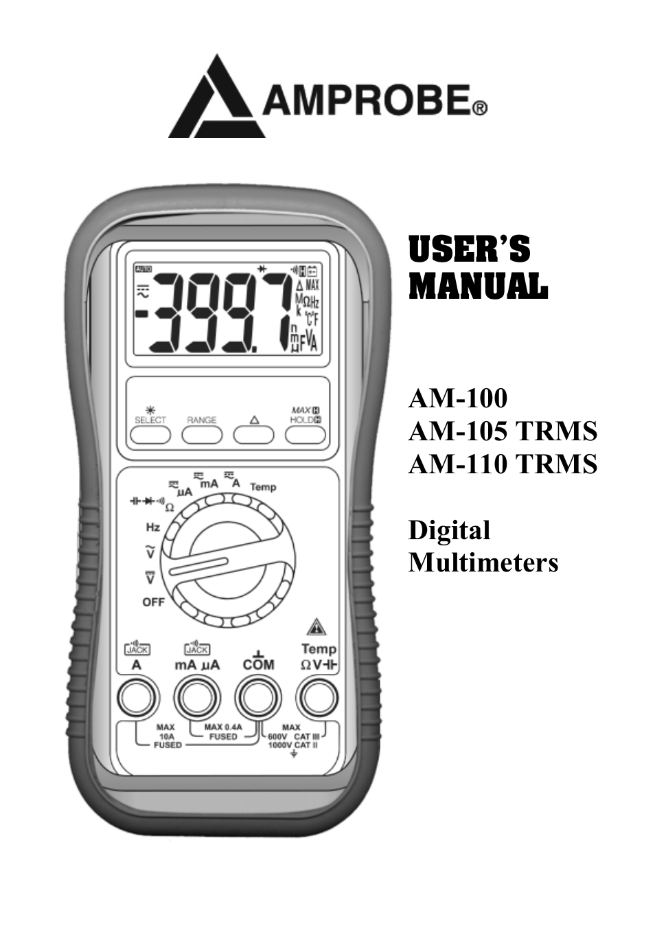 Amprobe AM-100 Digital-Multimeters User Manual | 15 pages