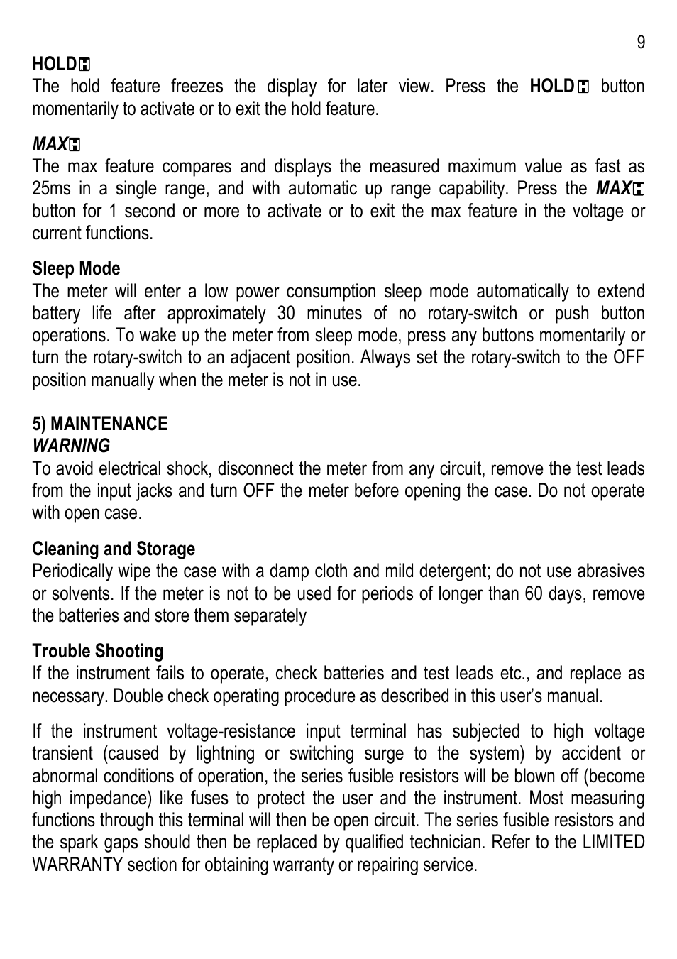 Amprobe AM-100 Digital-Multimeters User Manual | Page 10 / 15
