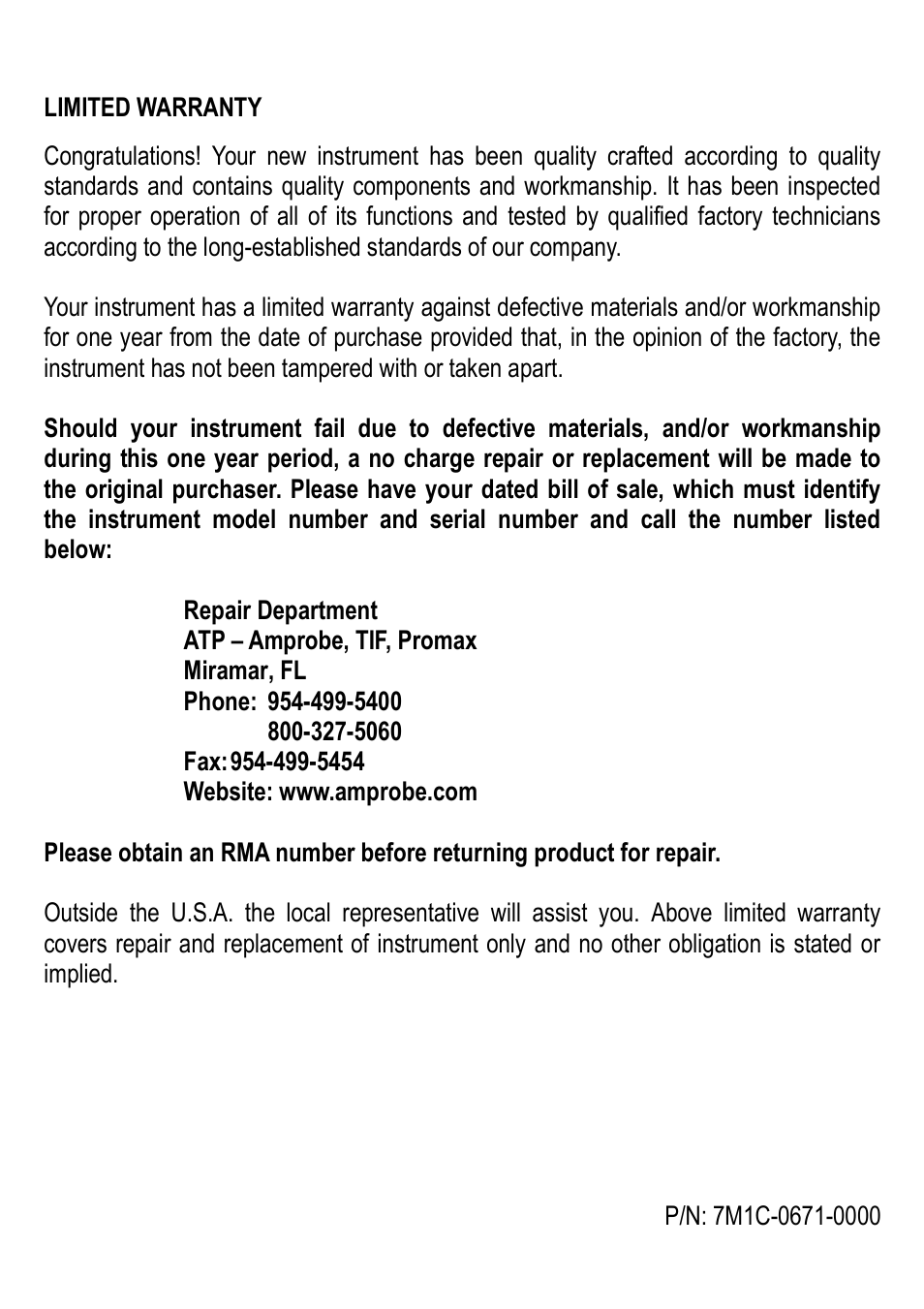 Amprobe AM-100 Digital-Multimeters User Manual | Page 15 / 15