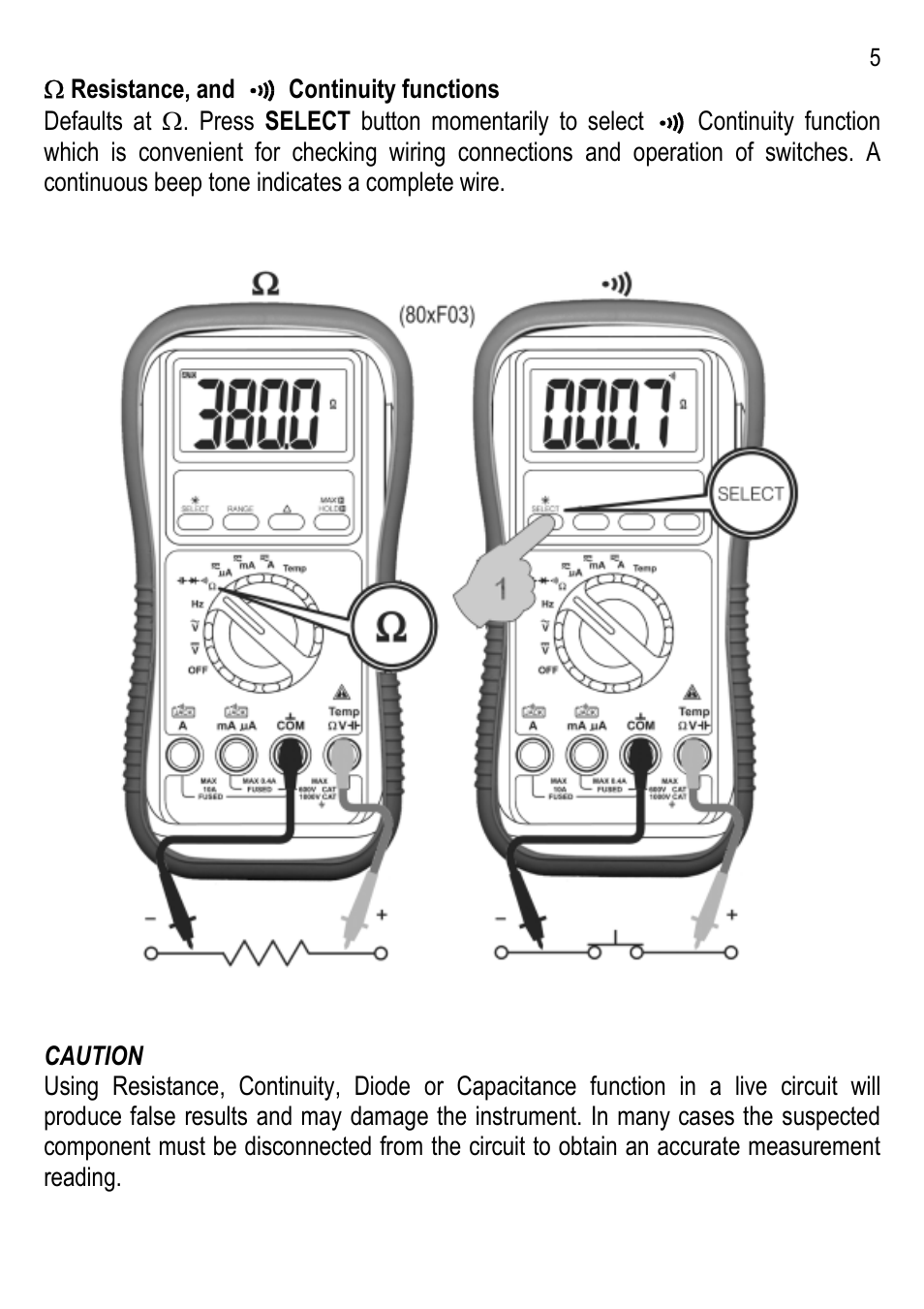 Amprobe AM-100 Digital-Multimeters User Manual | Page 6 / 15