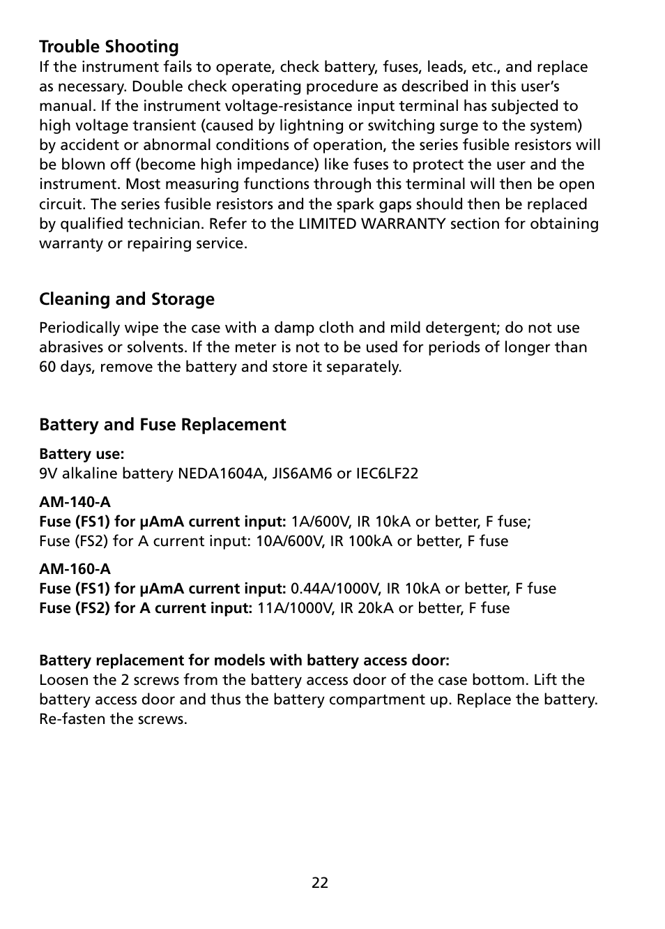 Amprobe AM-140-A User Manual | Page 28 / 30