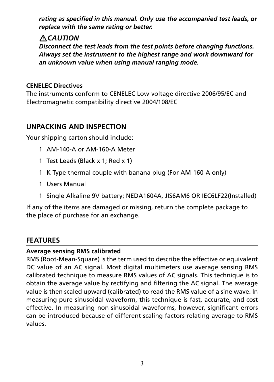 Amprobe AM-140-A User Manual | Page 9 / 30