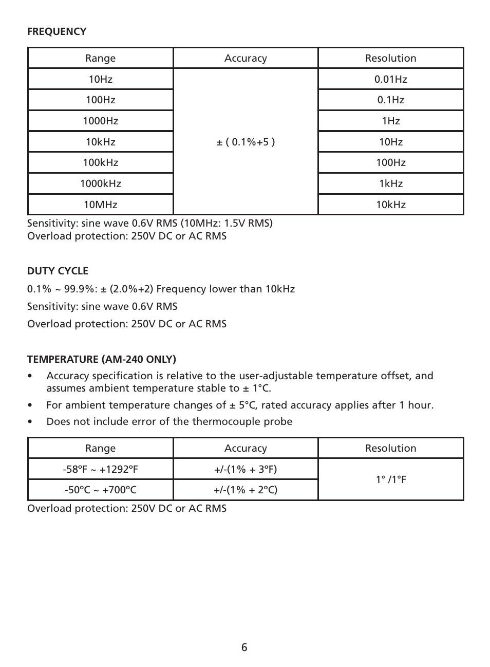 Amprobe AM-220 Digital-Multimeters User Manual | Page 10 / 75