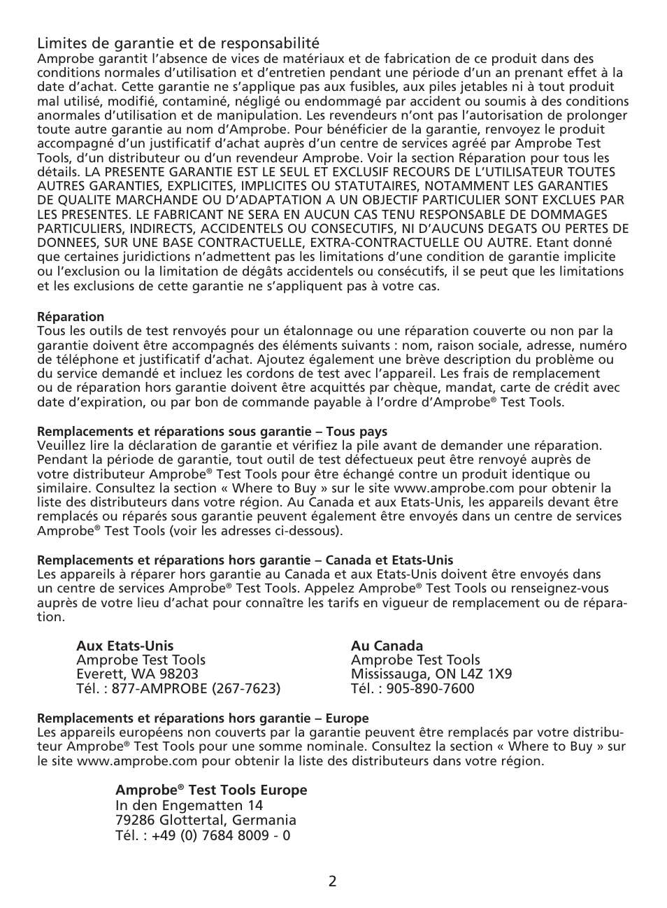 Amprobe AM-220 Digital-Multimeters User Manual | Page 16 / 75