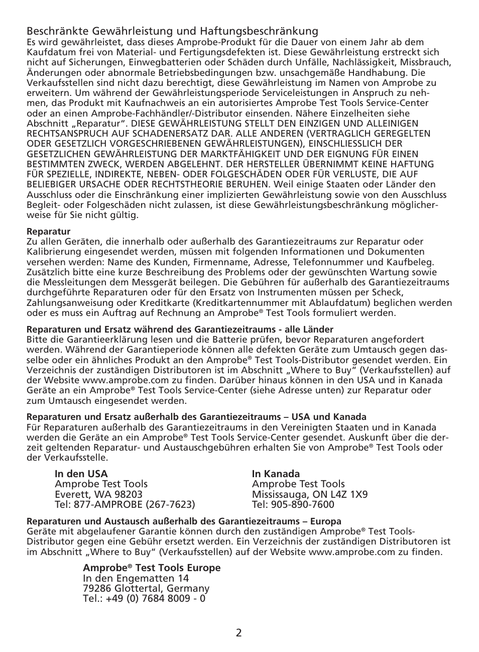 Amprobe AM-220 Digital-Multimeters User Manual | Page 28 / 75