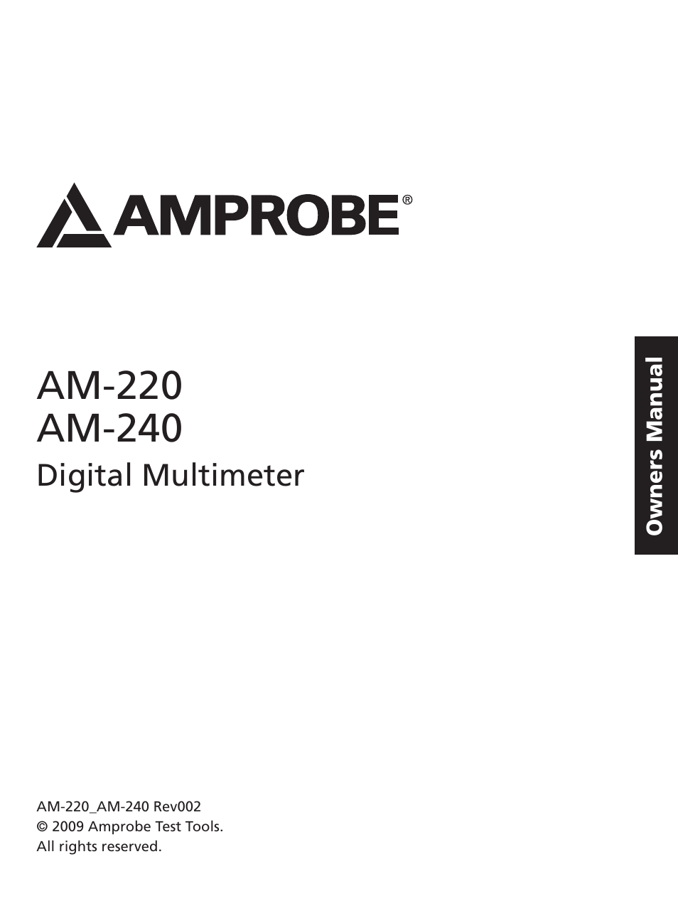 Amprobe AM-220 Digital-Multimeters User Manual | Page 3 / 75