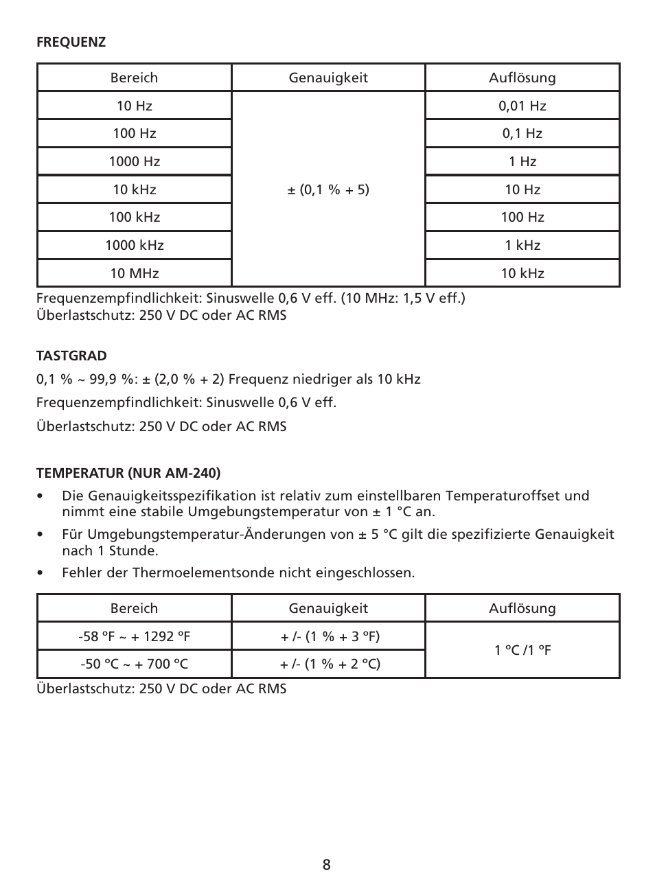 Amprobe AM-220 Digital-Multimeters User Manual | Page 34 / 75