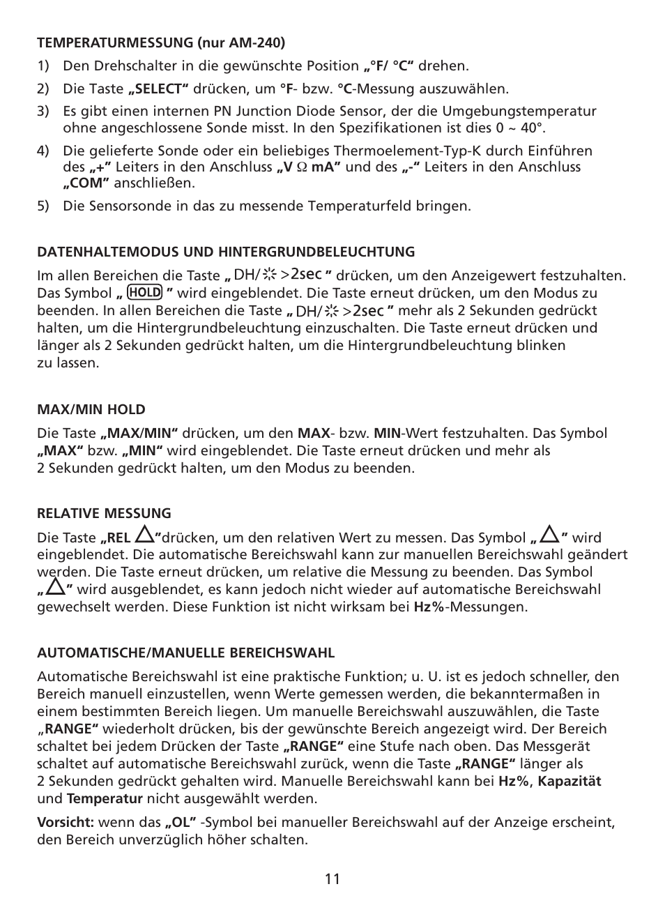 Amprobe AM-220 Digital-Multimeters User Manual | Page 37 / 75