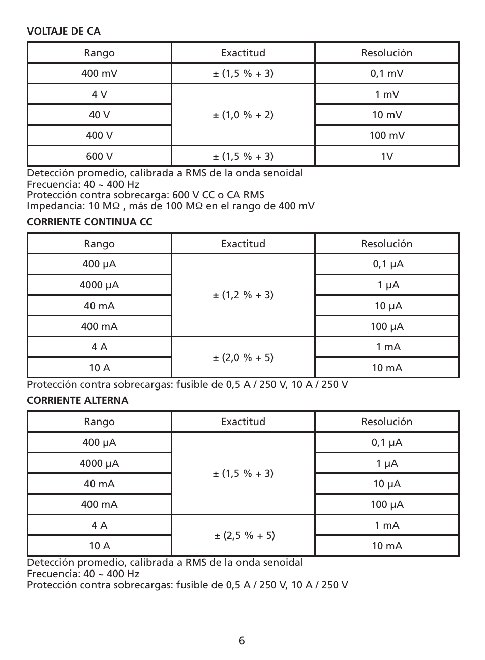 Amprobe AM-220 Digital-Multimeters User Manual | Page 56 / 75