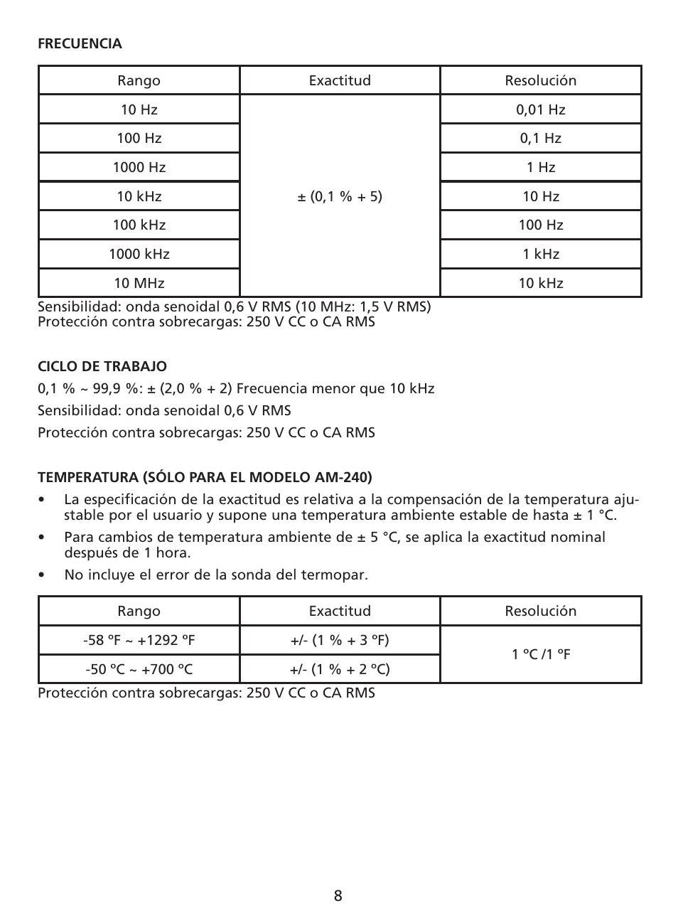 Amprobe AM-220 Digital-Multimeters User Manual | Page 58 / 75