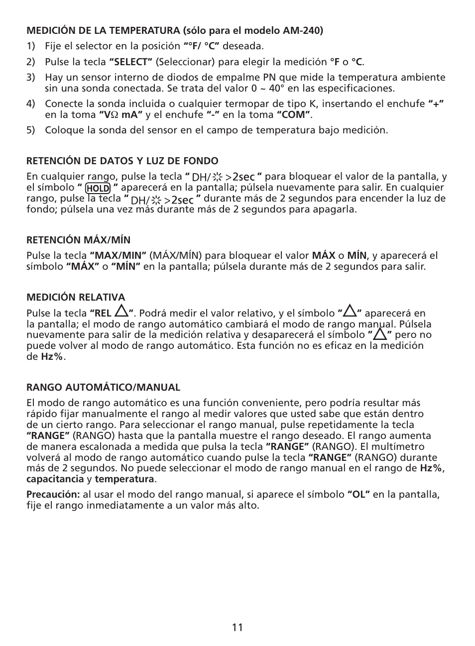 Amprobe AM-220 Digital-Multimeters User Manual | Page 61 / 75