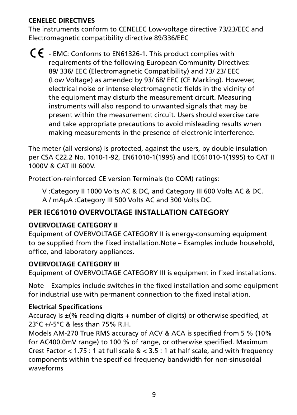 Amprobe AM-250 Digital-Multimeter User Manual | Page 15 / 22