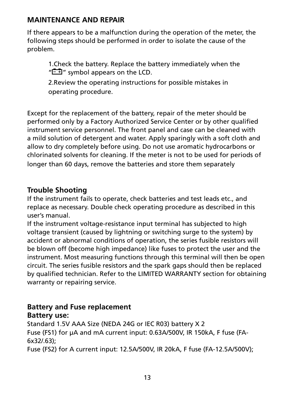 Amprobe AM-250 Digital-Multimeter User Manual | Page 19 / 22