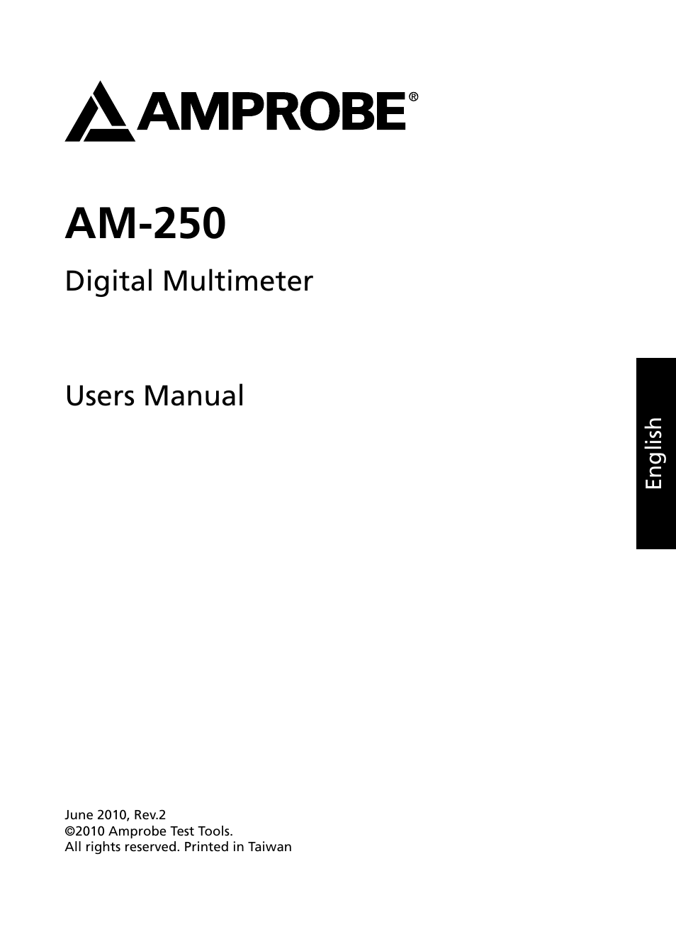 Am-250 | Amprobe AM-250 Digital-Multimeter User Manual | Page 3 / 22