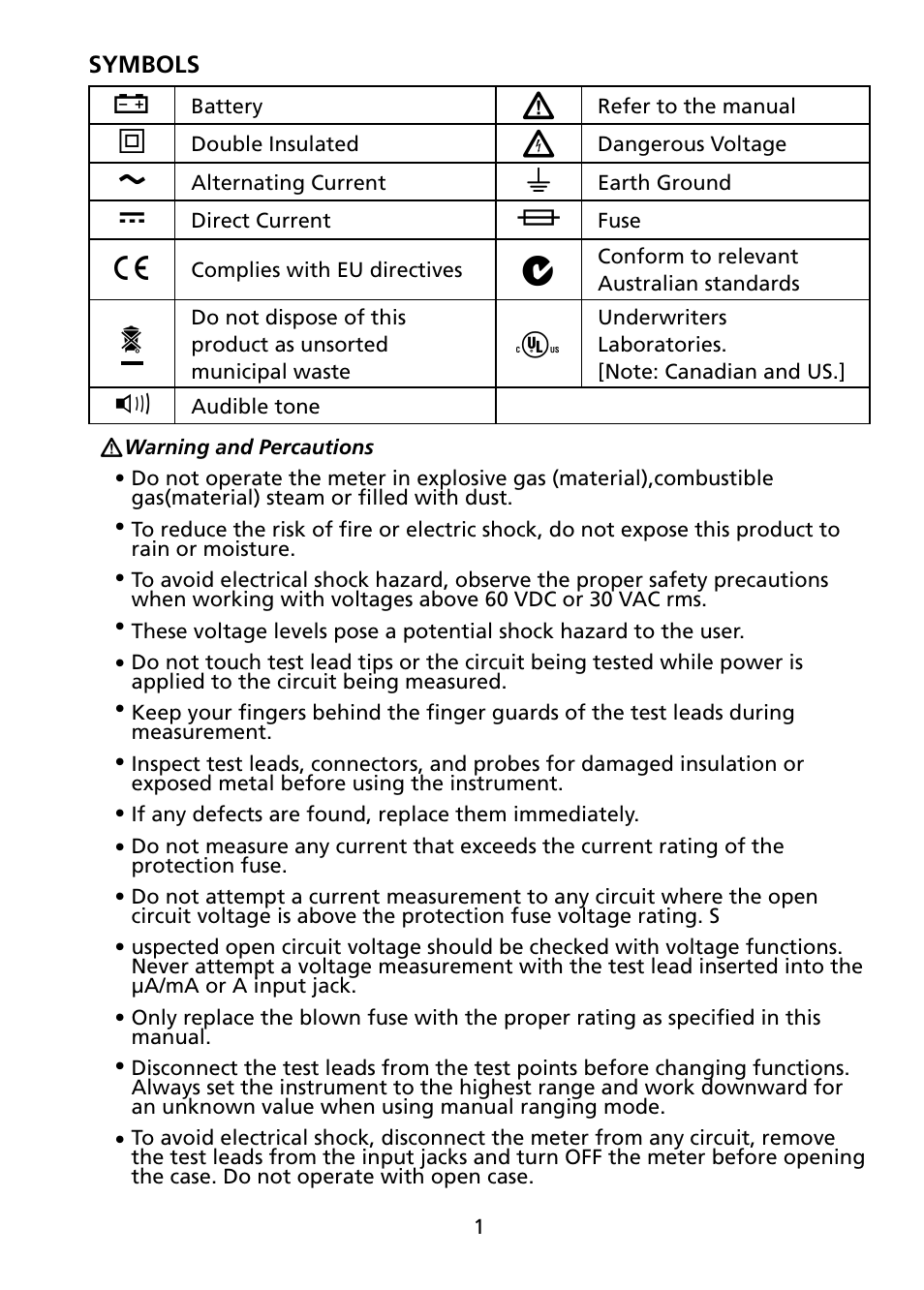 Amprobe AM-250 Digital-Multimeter User Manual | Page 7 / 22