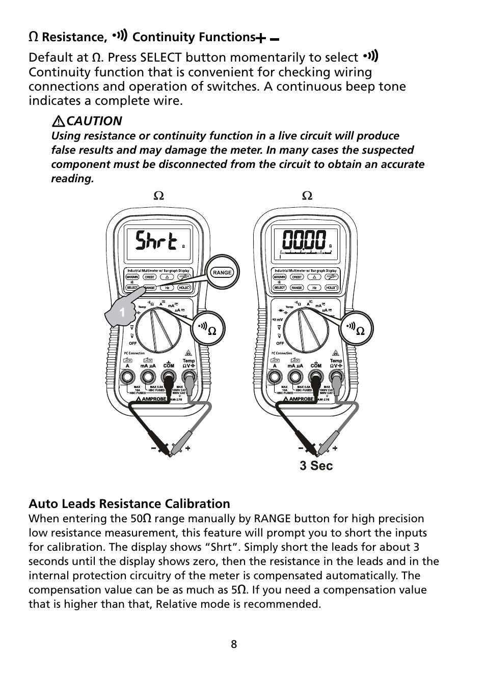 Amprobe AM-270 Industrial-Multimeter User Manual | Page 14 / 28