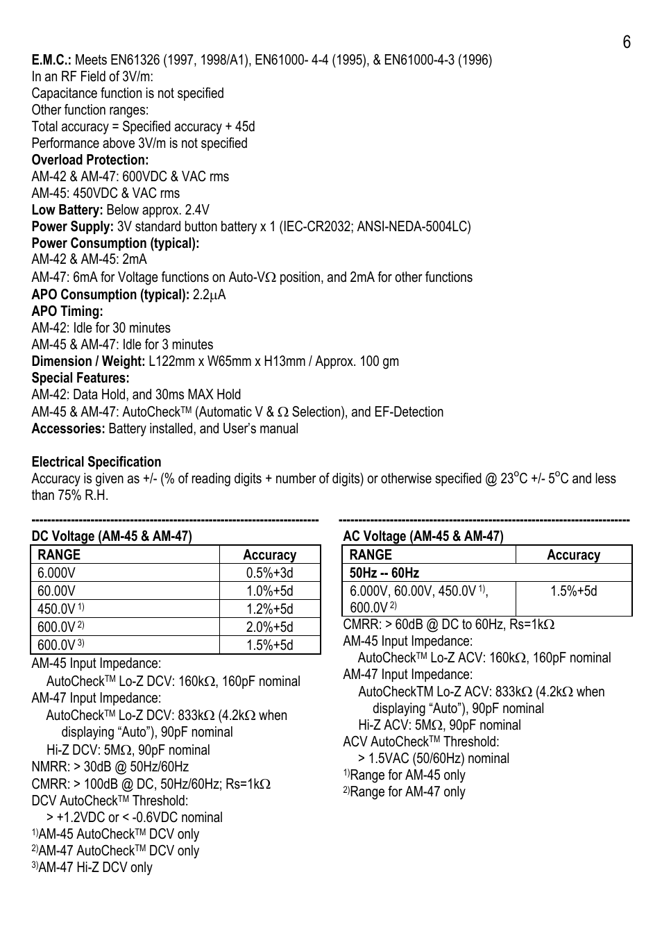 Amprobe AM-42 Multimeters User Manual | Page 6 / 8