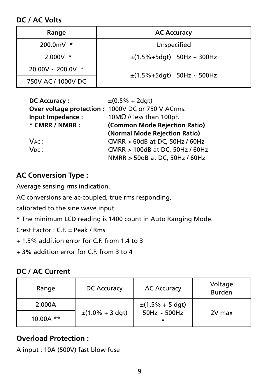 Amprobe AM-60 Compact-Digital-Multimeter User Manual | Page 14 / 20