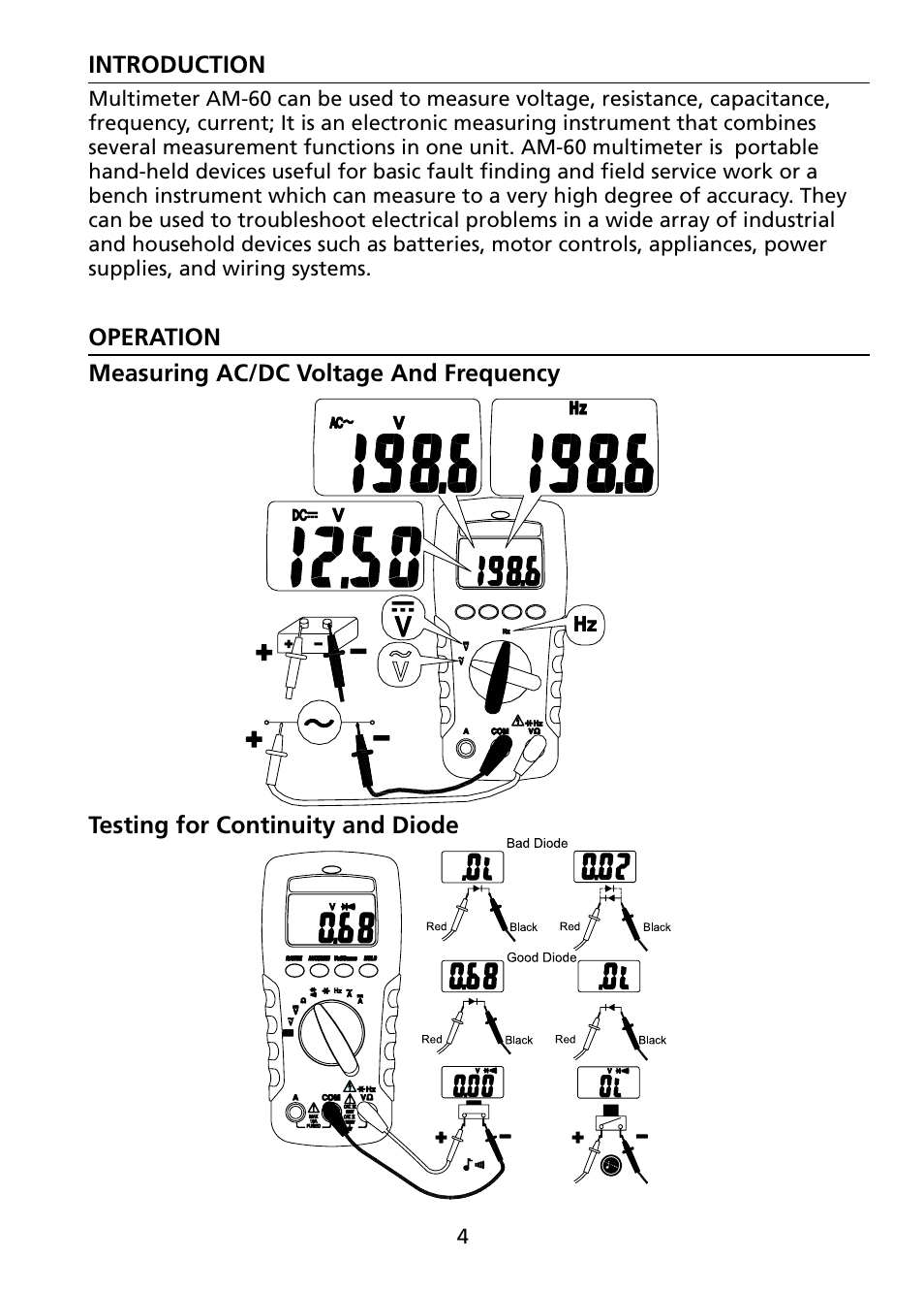 Amprobe AM-60 Compact-Digital-Multimeter User Manual | Page 9 / 20