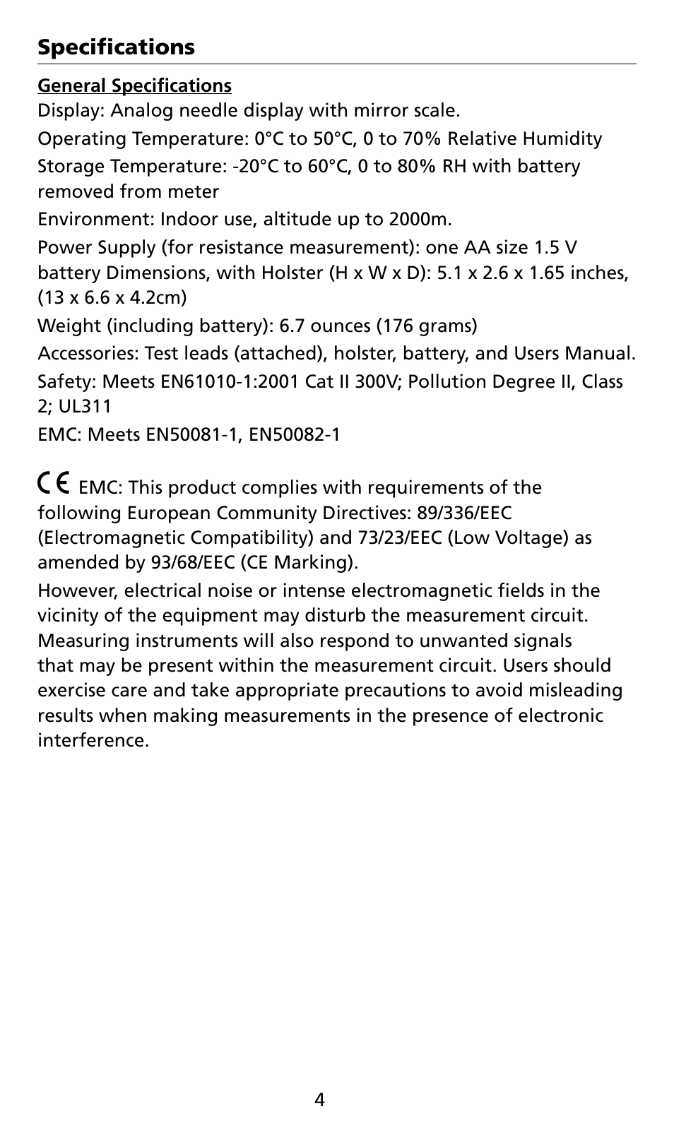 Amprobe AM8C Analog-Multimeter User Manual | Page 10 / 66