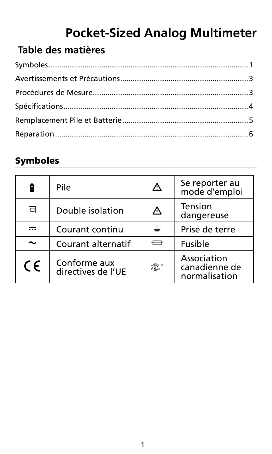 Pocket-sized analog multimeter | Amprobe AM8C Analog-Multimeter User Manual | Page 17 / 66