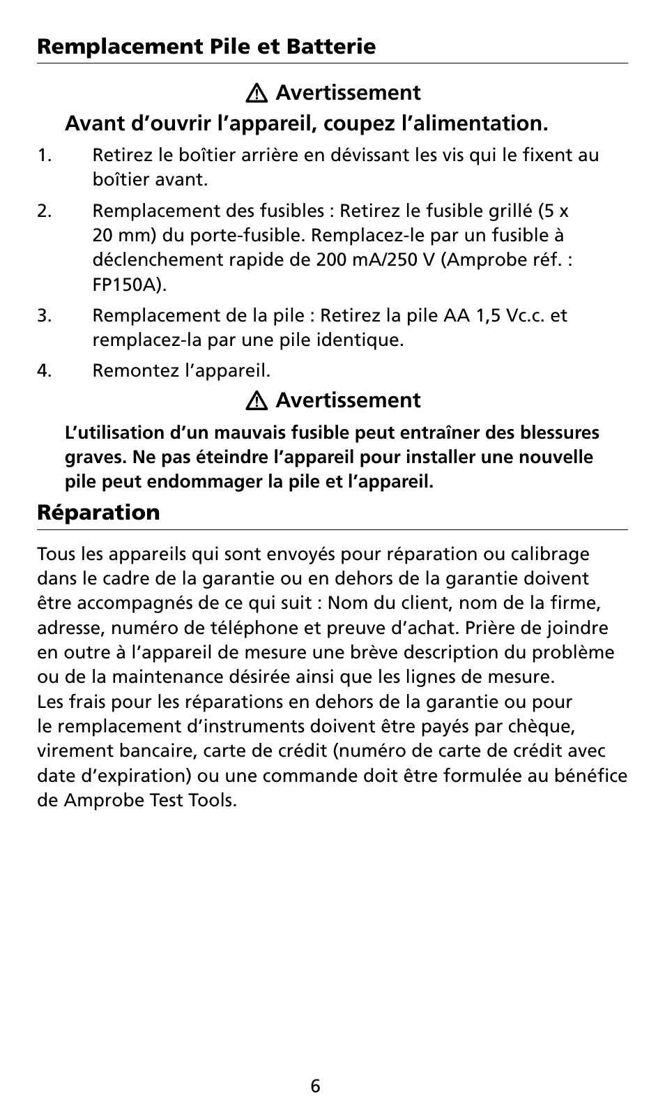 Amprobe AM8C Analog-Multimeter User Manual | Page 22 / 66