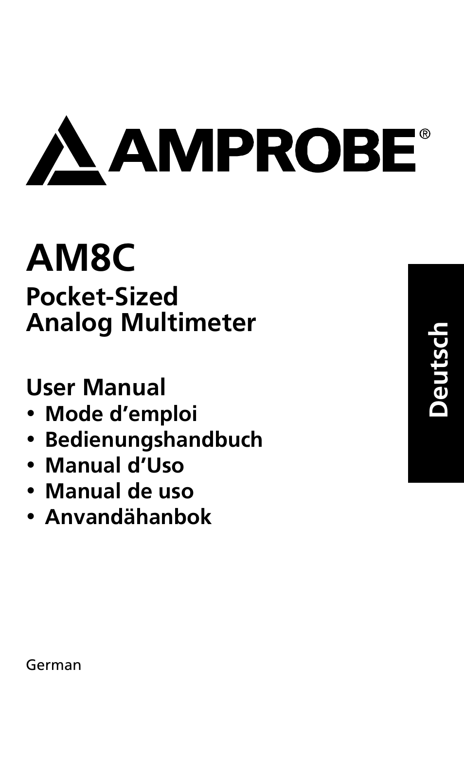 Am8c | Amprobe AM8C Analog-Multimeter User Manual | Page 25 / 66