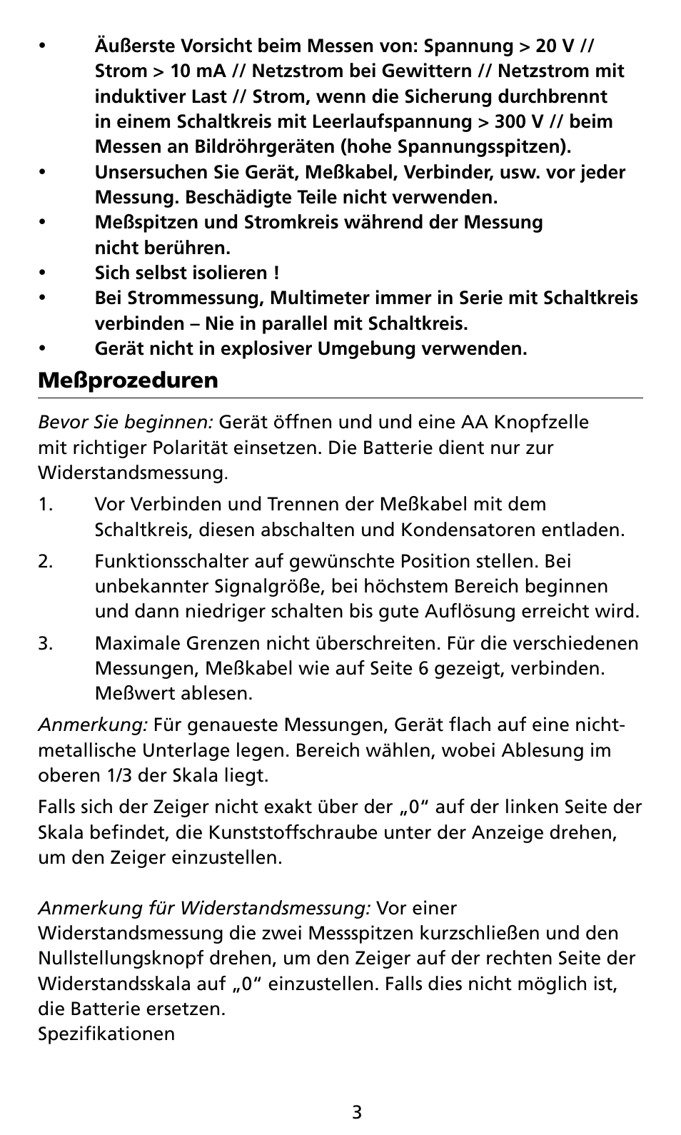 Amprobe AM8C Analog-Multimeter User Manual | Page 29 / 66