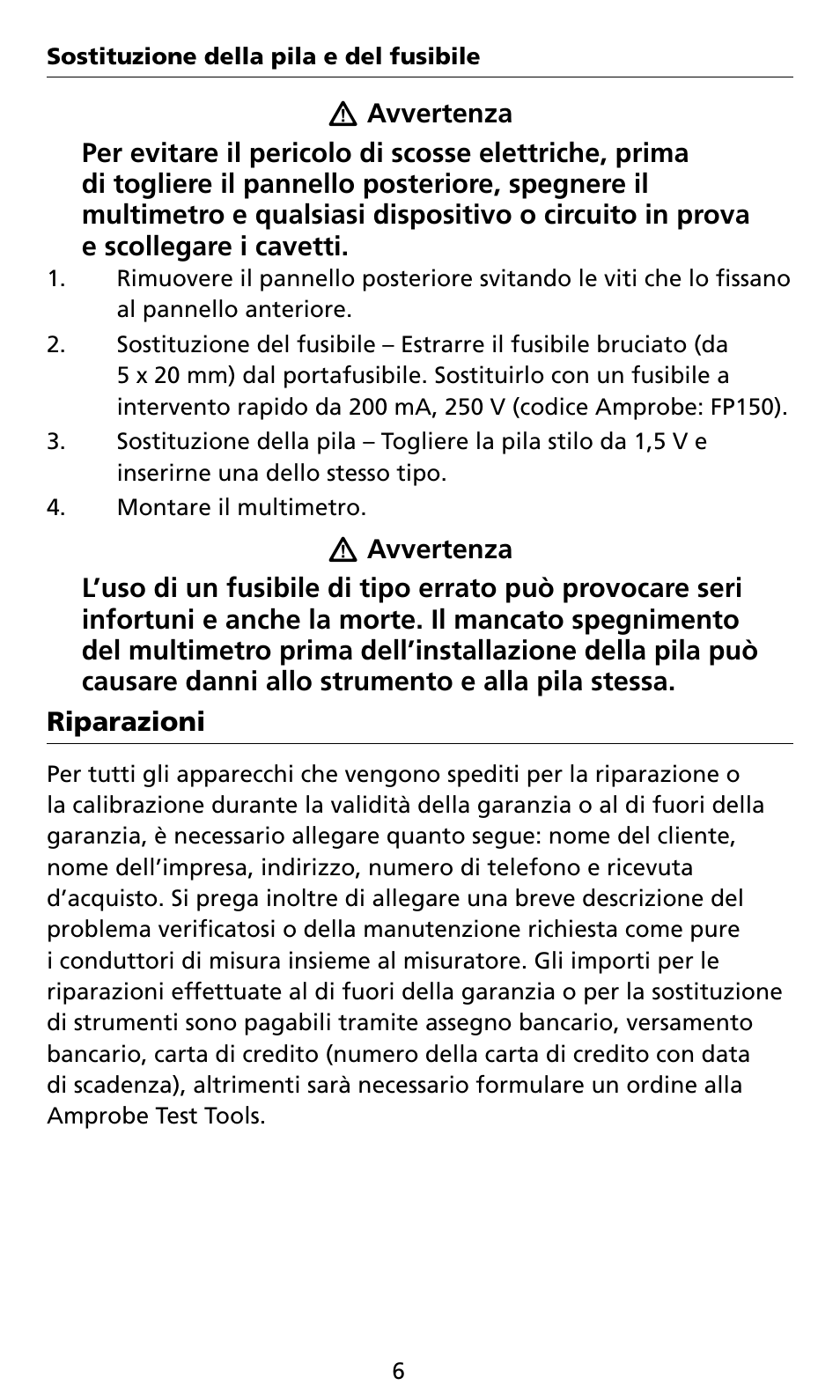 Amprobe AM8C Analog-Multimeter User Manual | Page 42 / 66