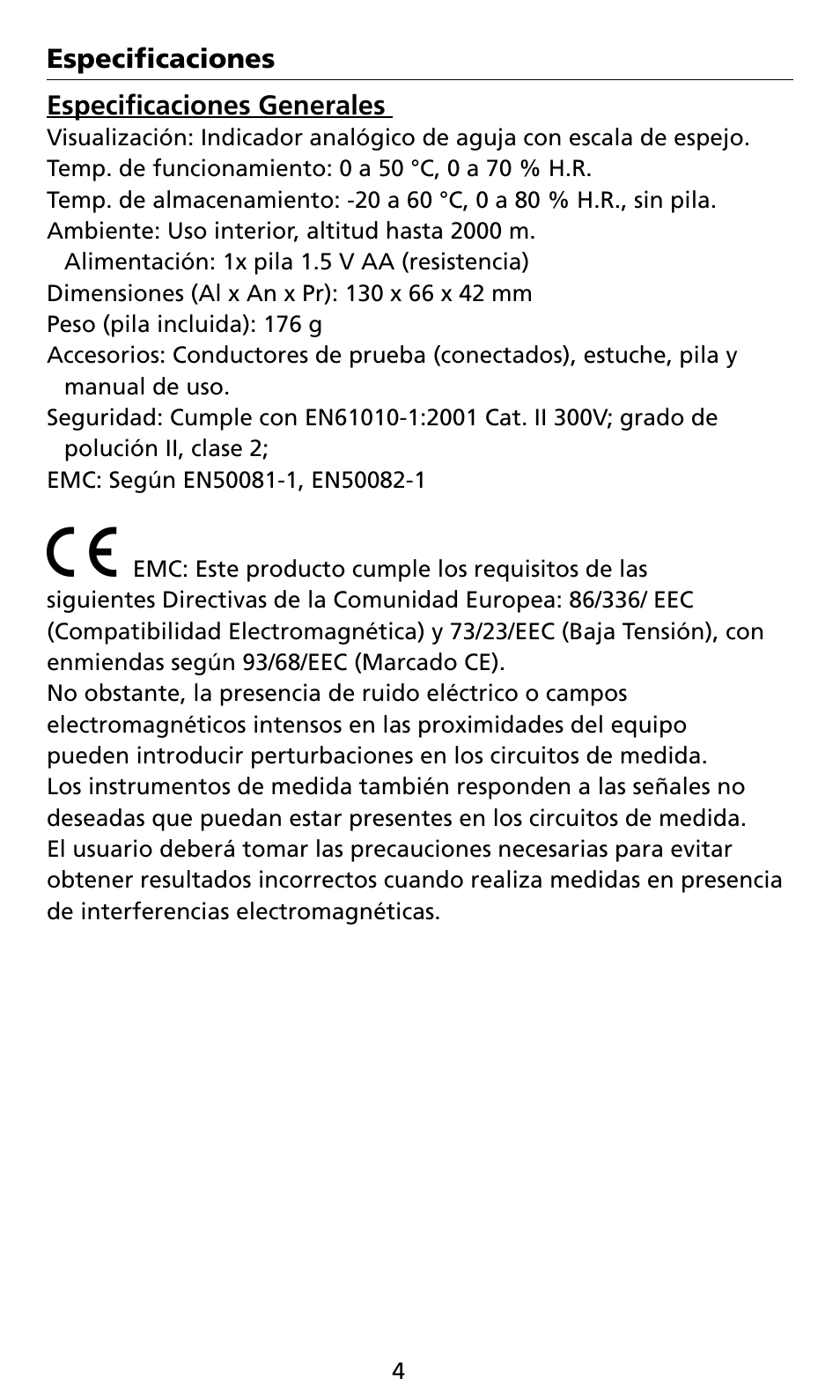 Amprobe AM8C Analog-Multimeter User Manual | Page 50 / 66
