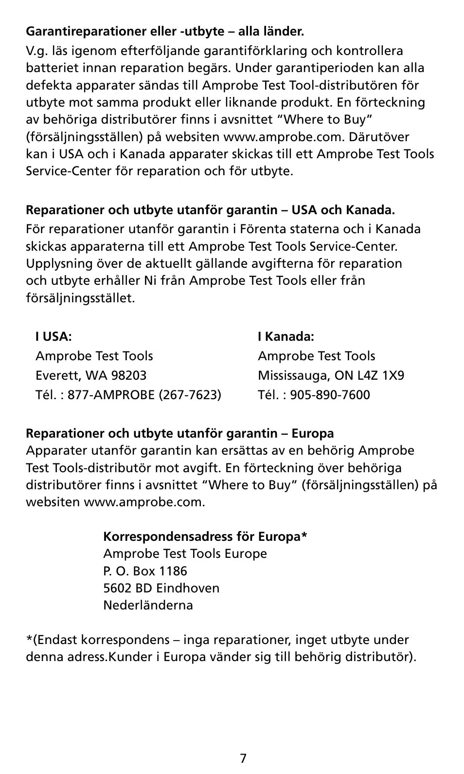 Amprobe AM8C Analog-Multimeter User Manual | Page 63 / 66