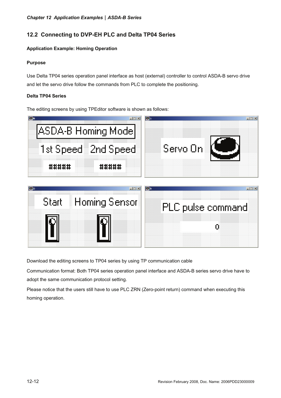 2 connecting to dvp-eh plc and delta tp04 series | Delta Electronics AC Servo Drive ASDA-B User Manual | Page 301 / 321
