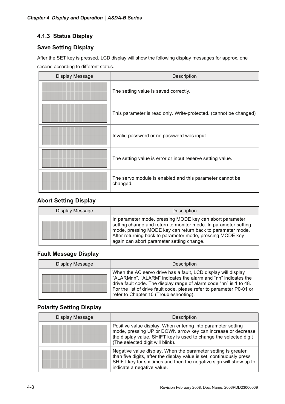 3 status display, 3 status display -8 | Delta Electronics AC Servo Drive ASDA-B User Manual | Page 63 / 321
