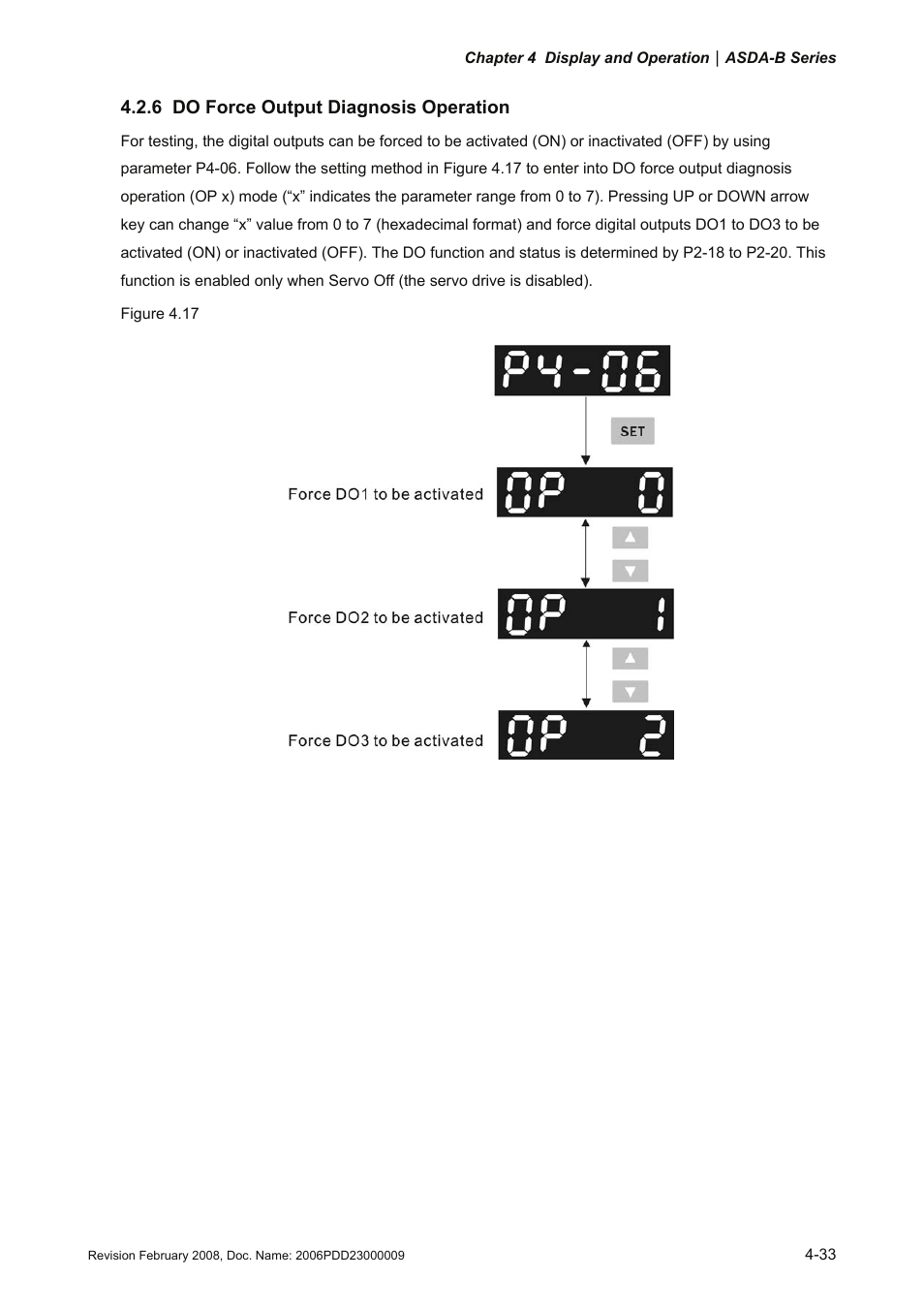 6 do force output diagnosis operation, Do force output diagnosis operation -33 | Delta Electronics AC Servo Drive ASDA-B User Manual | Page 88 / 321