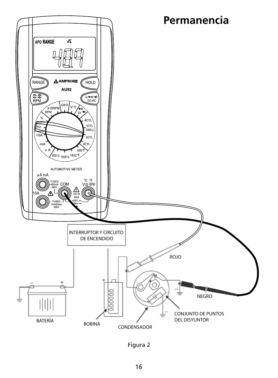 Permanencia | Amprobe AU92 Automotive-Multimeter User Manual | Page 118 / 152