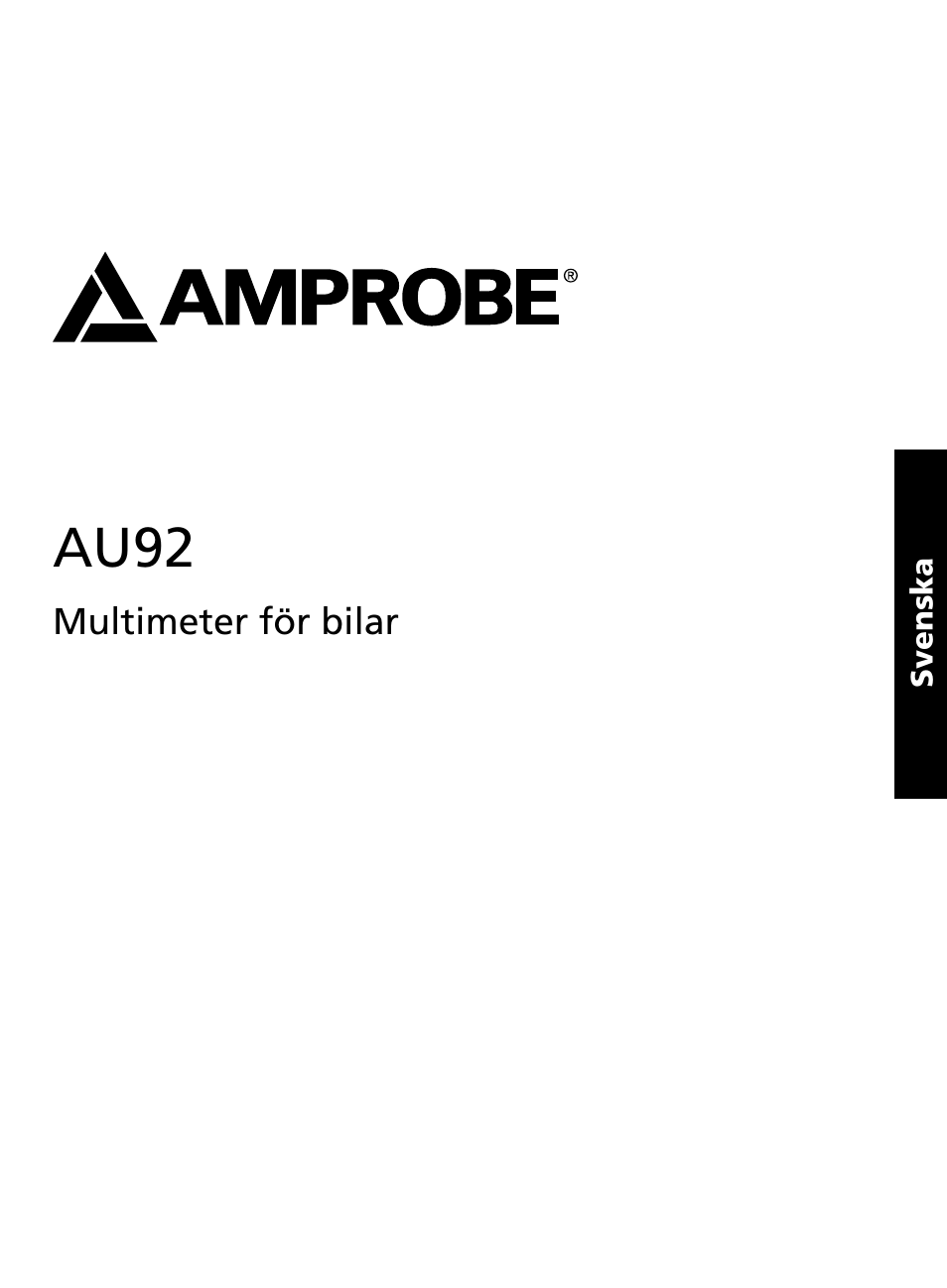 Au92 | Amprobe AU92 Automotive-Multimeter User Manual | Page 127 / 152