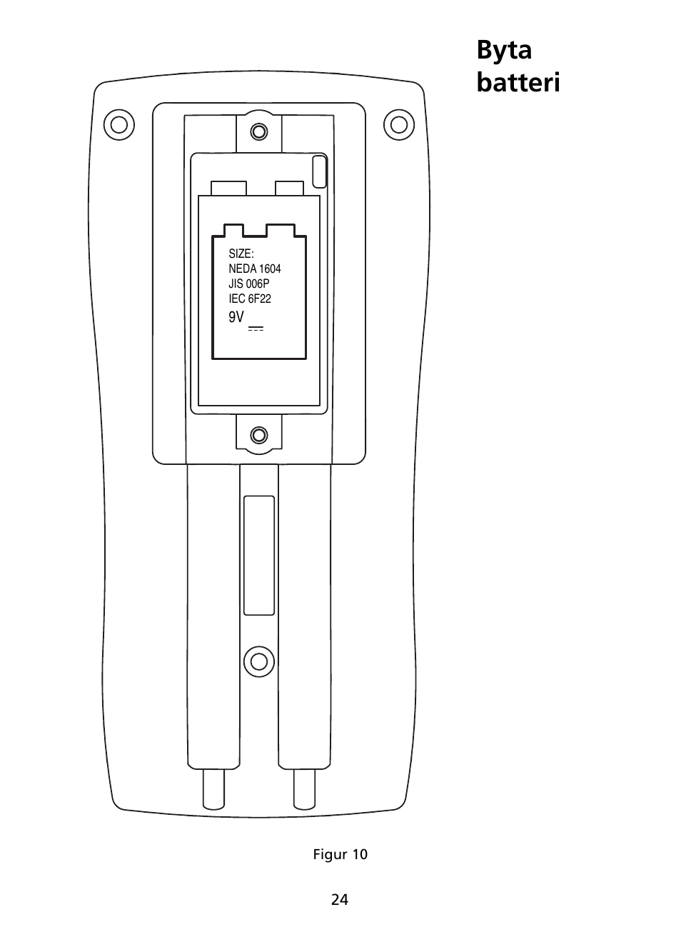 Byta batteri | Amprobe AU92 Automotive-Multimeter User Manual | Page 151 / 152