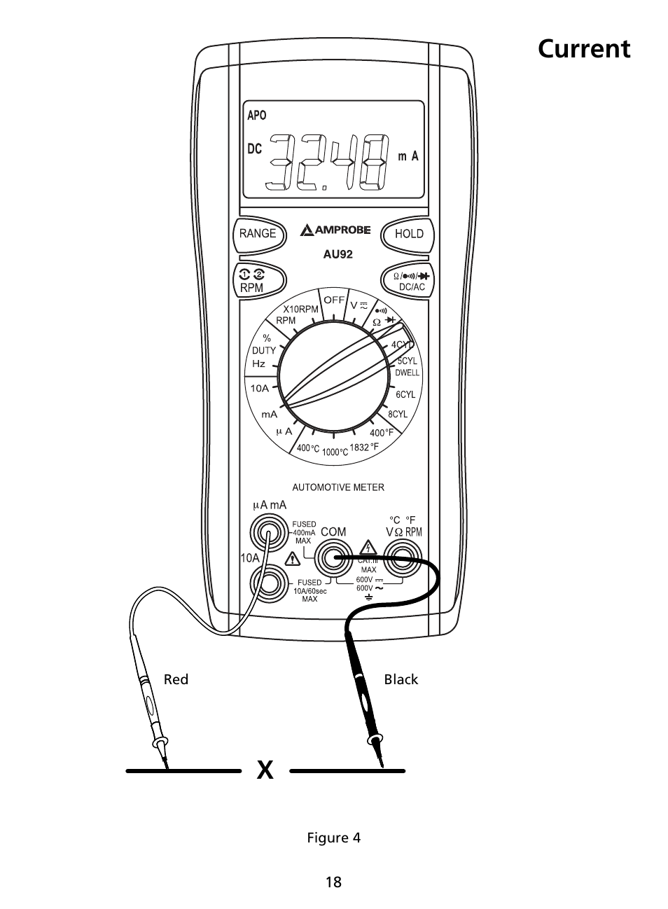 Current | Amprobe AU92 Automotive-Multimeter User Manual | Page 20 / 152