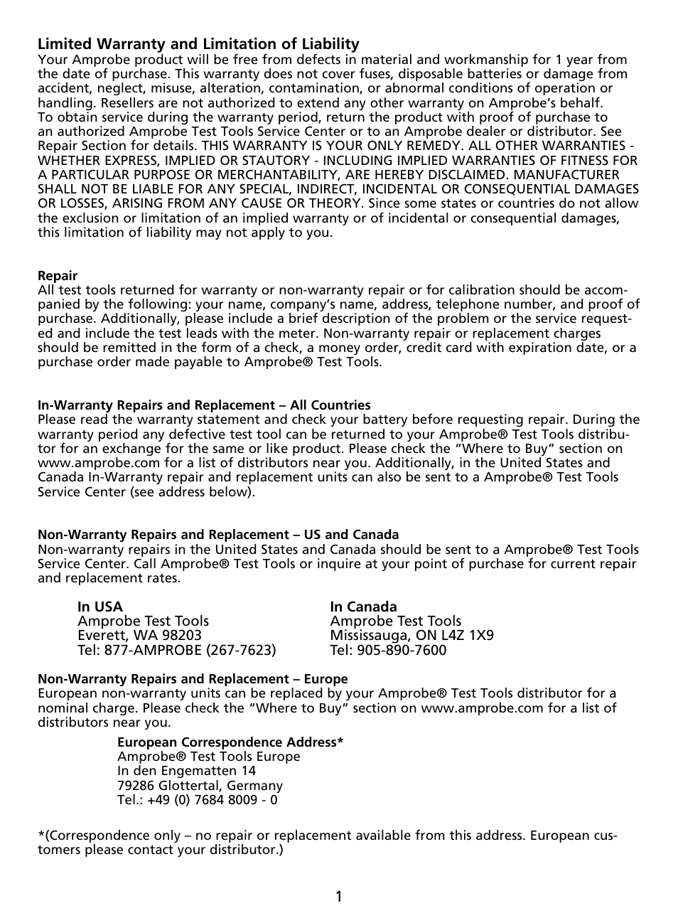 Amprobe AU92 Automotive-Multimeter User Manual | Page 3 / 152