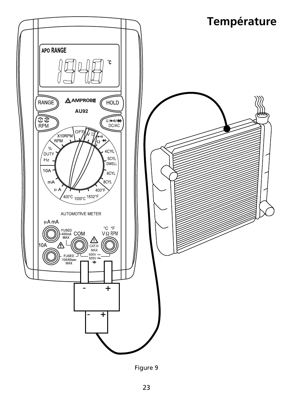 Température | Amprobe AU92 Automotive-Multimeter User Manual | Page 50 / 152