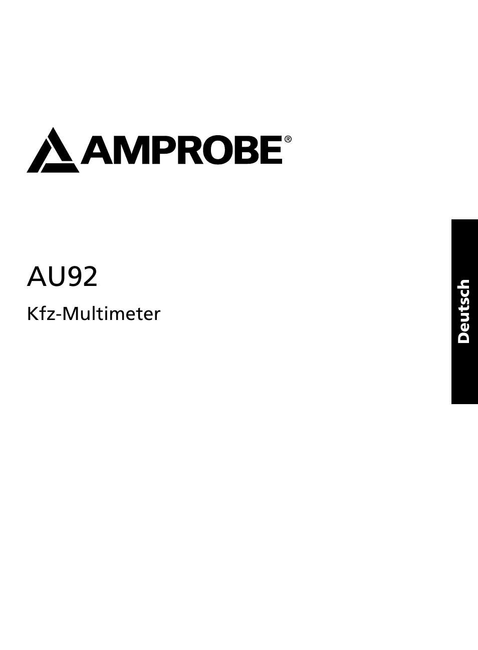 Au92 | Amprobe AU92 Automotive-Multimeter User Manual | Page 52 / 152