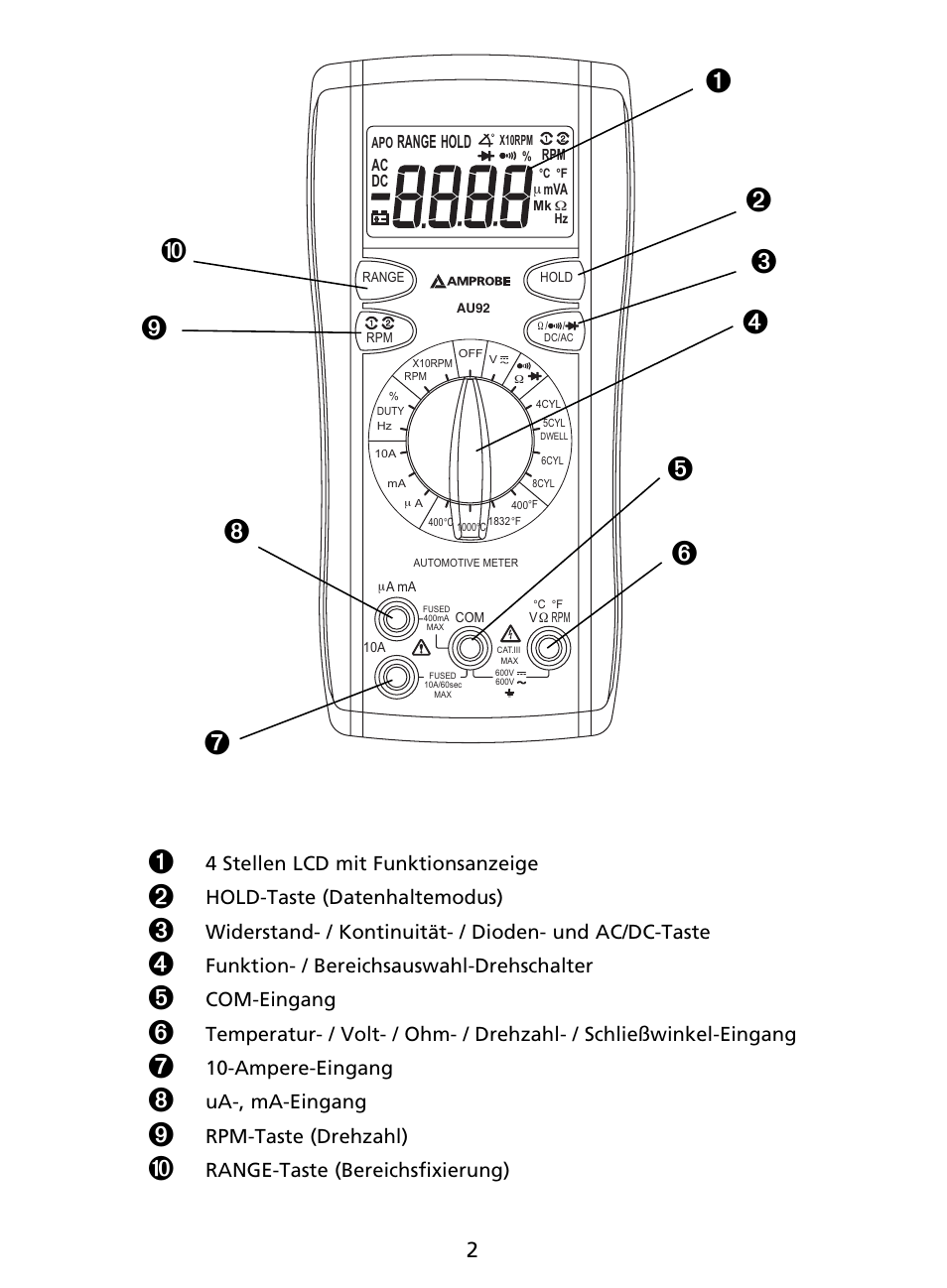 Amprobe AU92 Automotive-Multimeter User Manual | Page 54 / 152