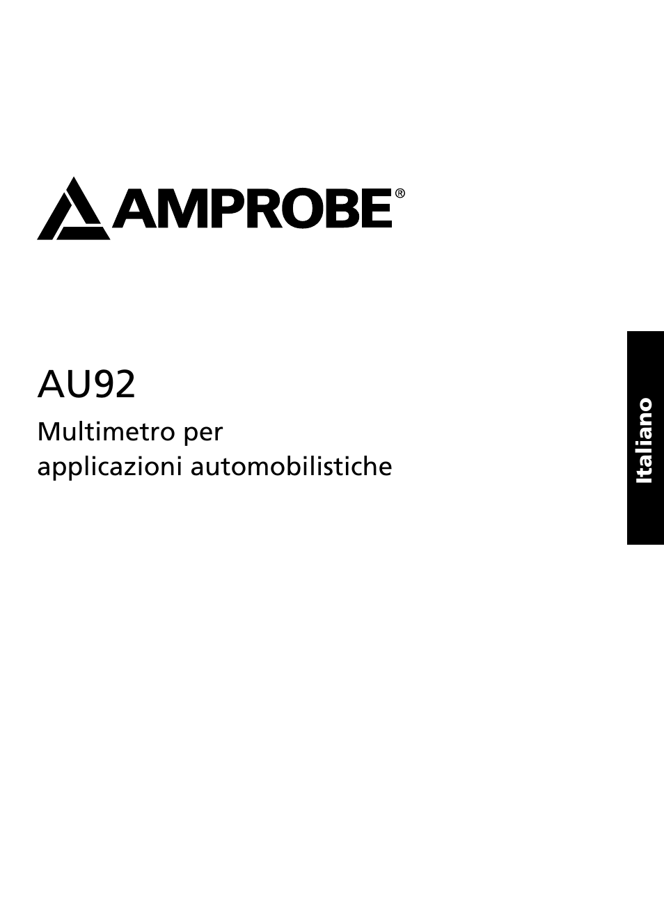 Au92 | Amprobe AU92 Automotive-Multimeter User Manual | Page 77 / 152