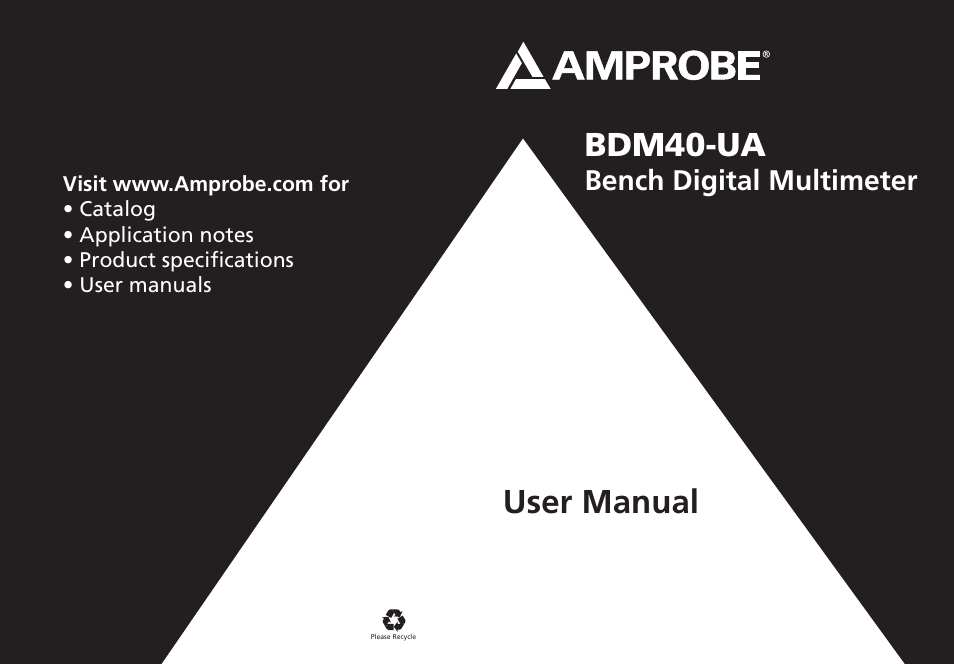 Amprobe BDM40-UA Bench-Digital-Multimeter User Manual | 28 pages