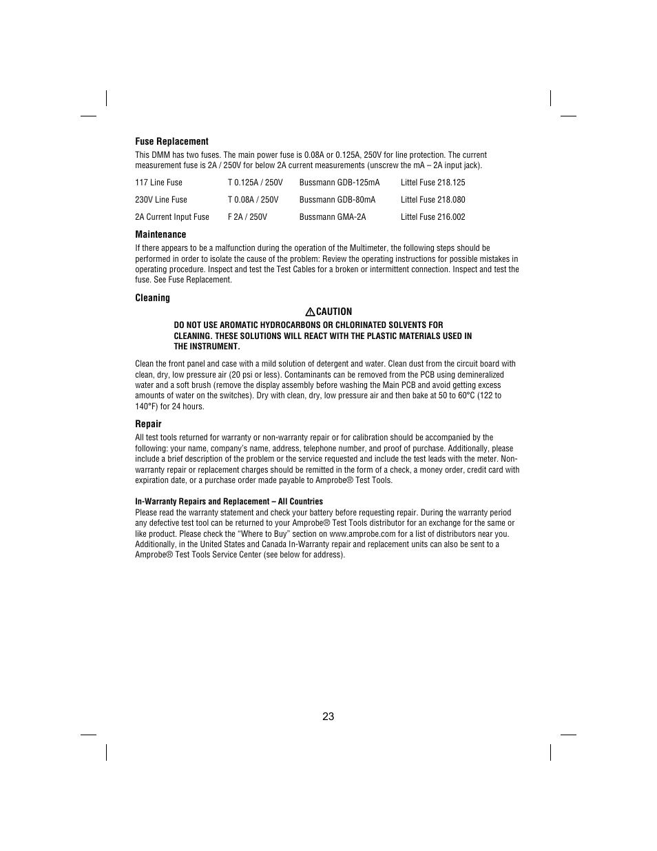 Amprobe BDM40-UA Bench-Digital-Multimeter User Manual | Page 24 / 28