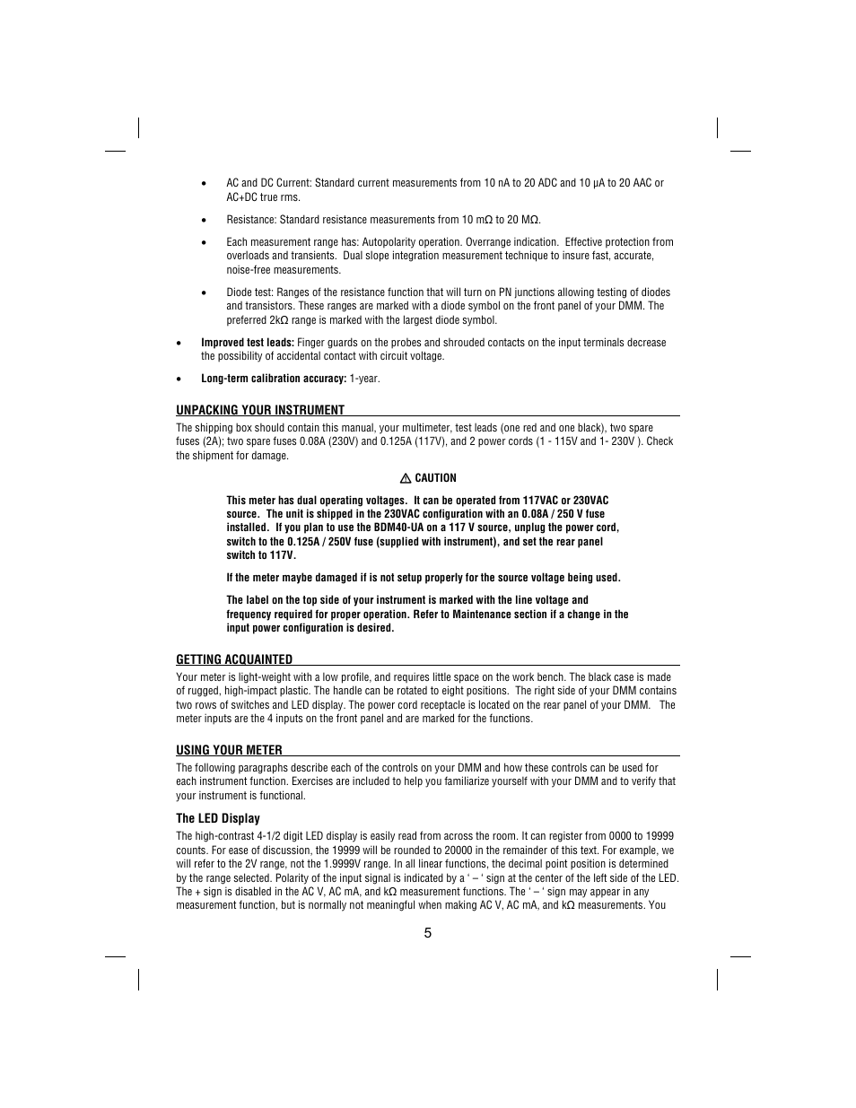 Amprobe BDM40-UA Bench-Digital-Multimeter User Manual | Page 6 / 28