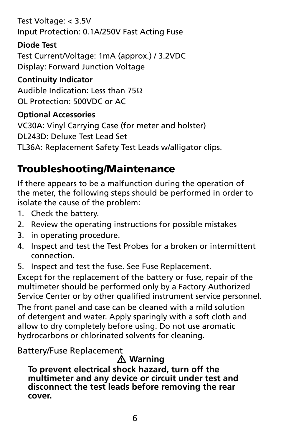 Amprobe CR50A Capacitance-Resistance-Meter User Manual | Page 10 / 46