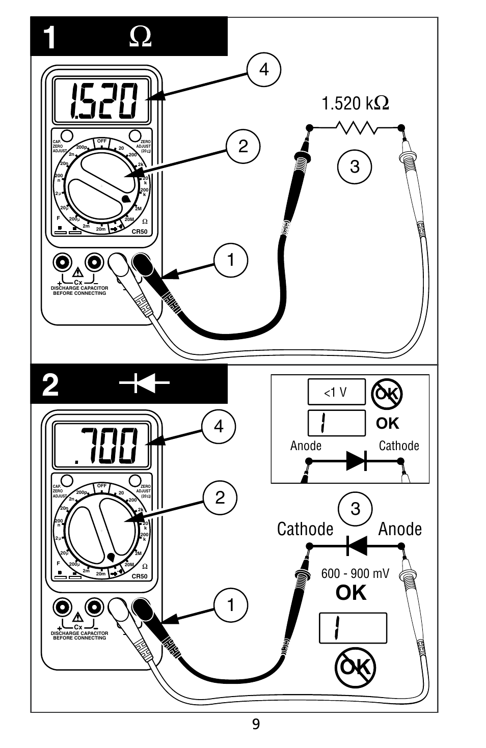 Amprobe CR50A Capacitance-Resistance-Meter User Manual | Page 13 / 46